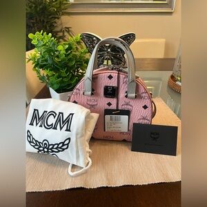 MCM Pink Mini Bag with Signature Monogram